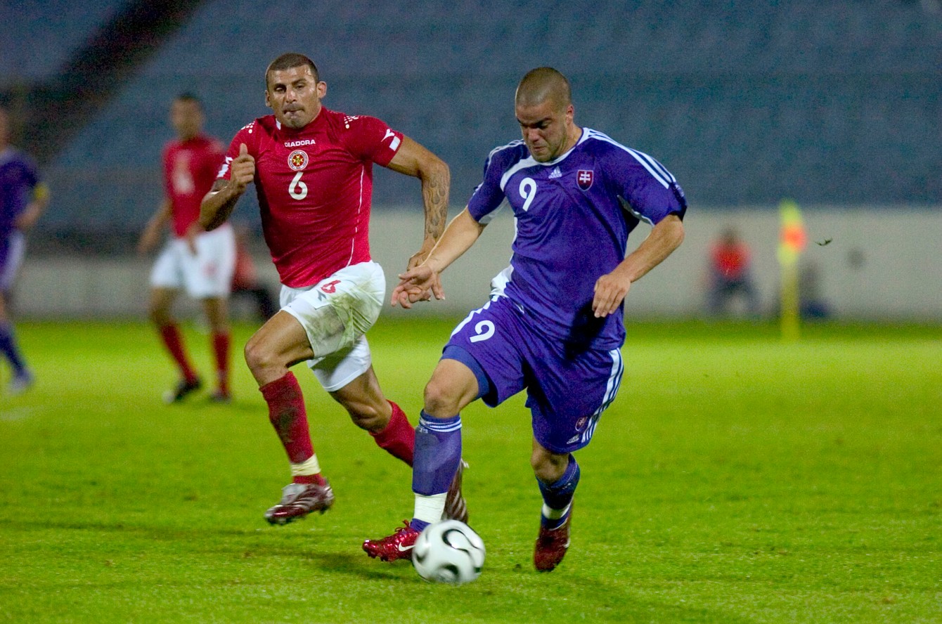 Filip Šebo strelil jedinečný hetrik v zápase s Maltou (15.8.2006).