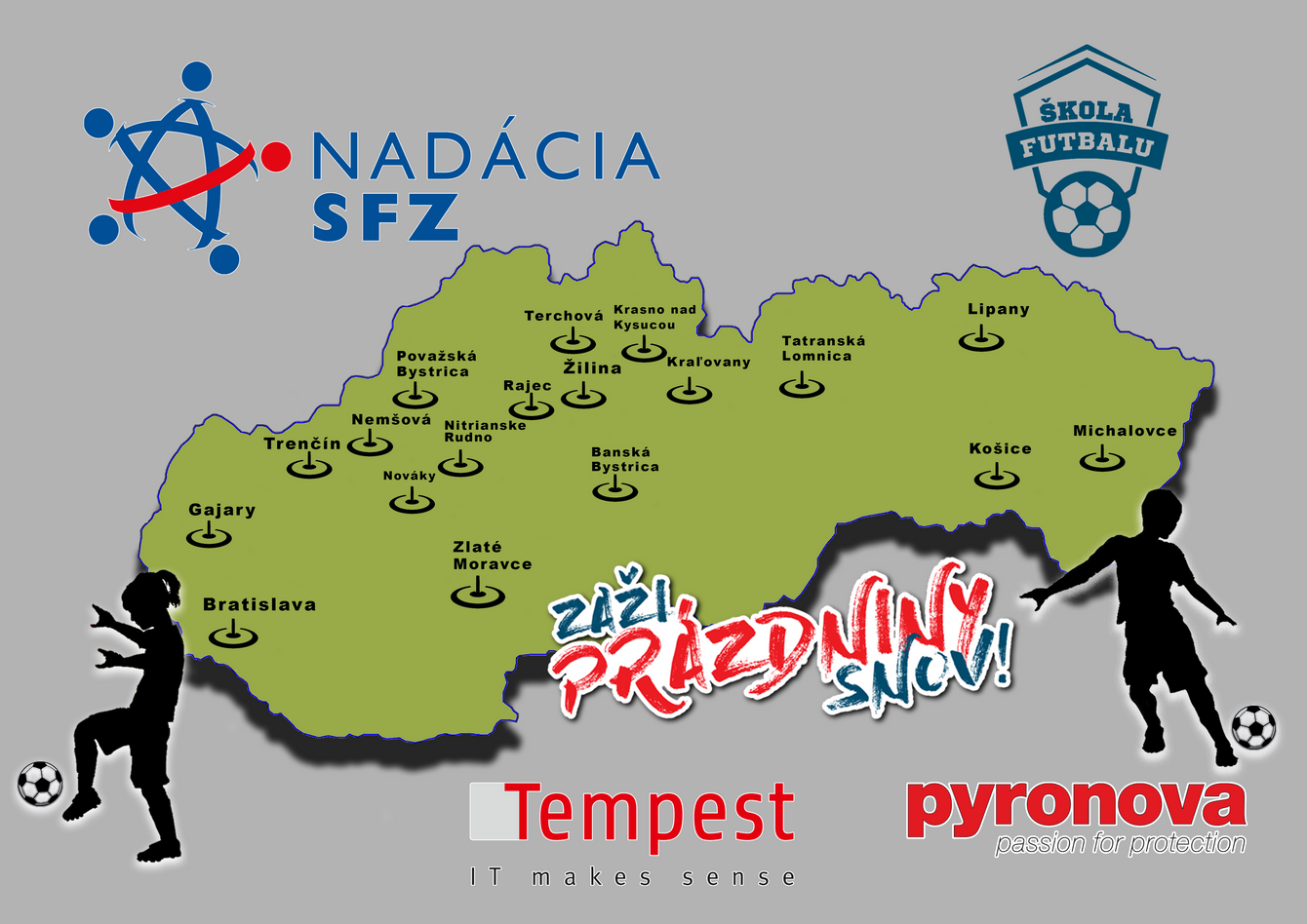 Deti si budú môcť vyberať futbalové kempy v rámci celého Slovenska.