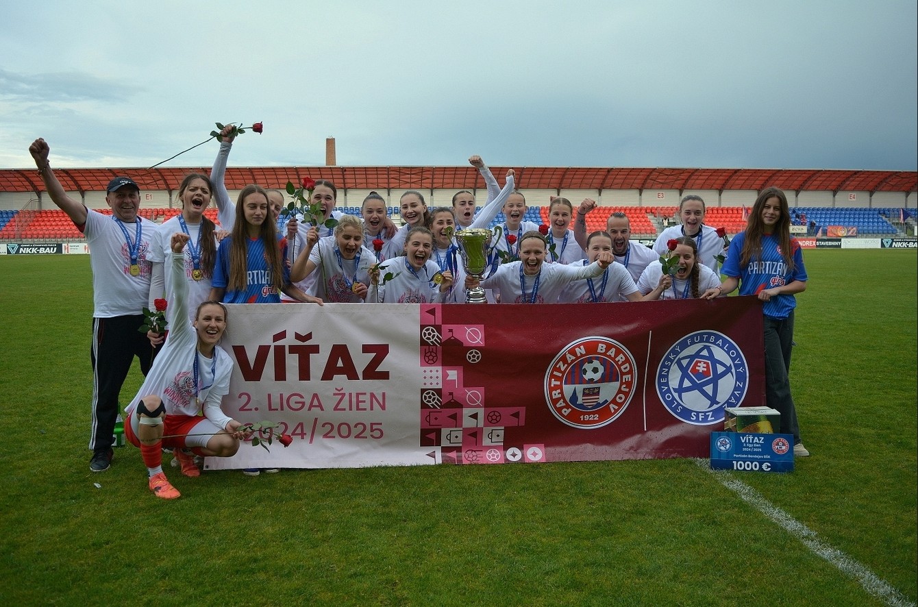 Partizán Bardejov - víťazky 2. ženskej ligy - máj2025