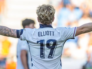 Na snímke strelec gólu na 2:1 pre Aglicko Harvey Elliott počas semifinále Anglicko - Holandsko na majstrovstvách Európy hráčov do 21 rokov v Bratislave.