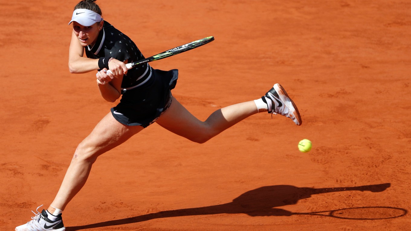 Markéta Vondroušová v priebehu finále Roland Garros 2019.