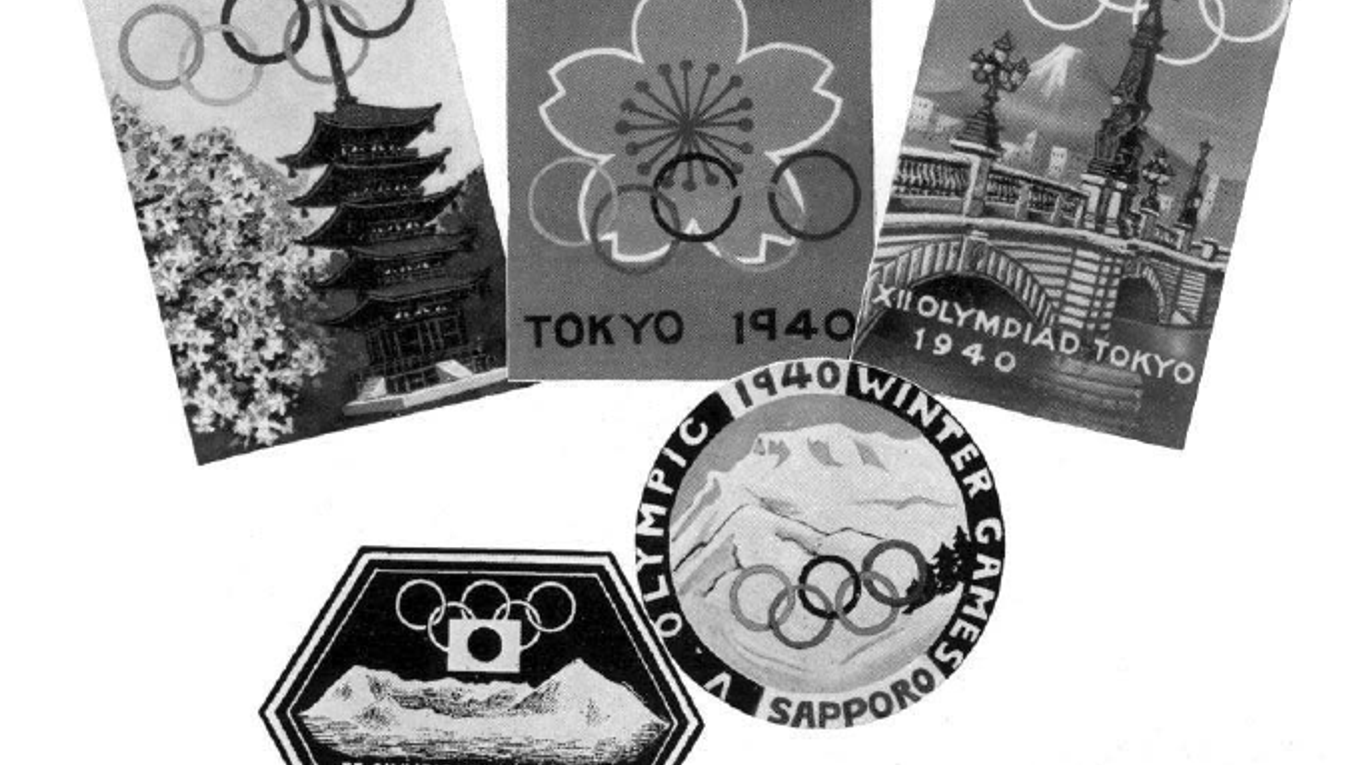 Propagačné predmety vydané k OH 1940 v Tokiu a ZOH 1940 v Sappore.