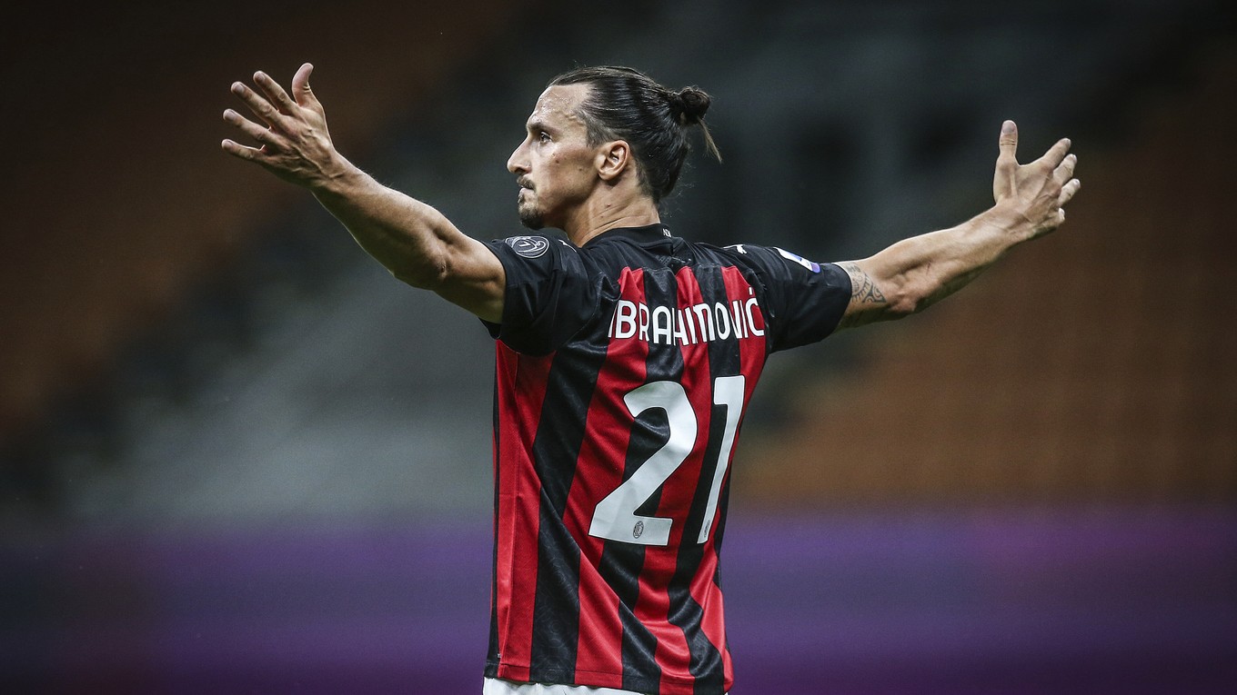 Zlatan Ibrahimovič v drese AC Miláno.