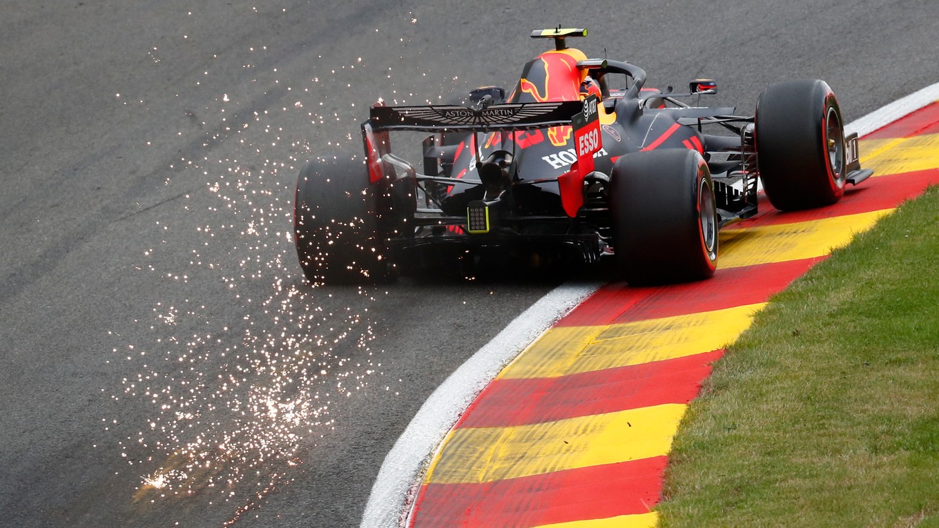 Max Verstappen na Red Bulle počas tréningu na VC Belgicka.