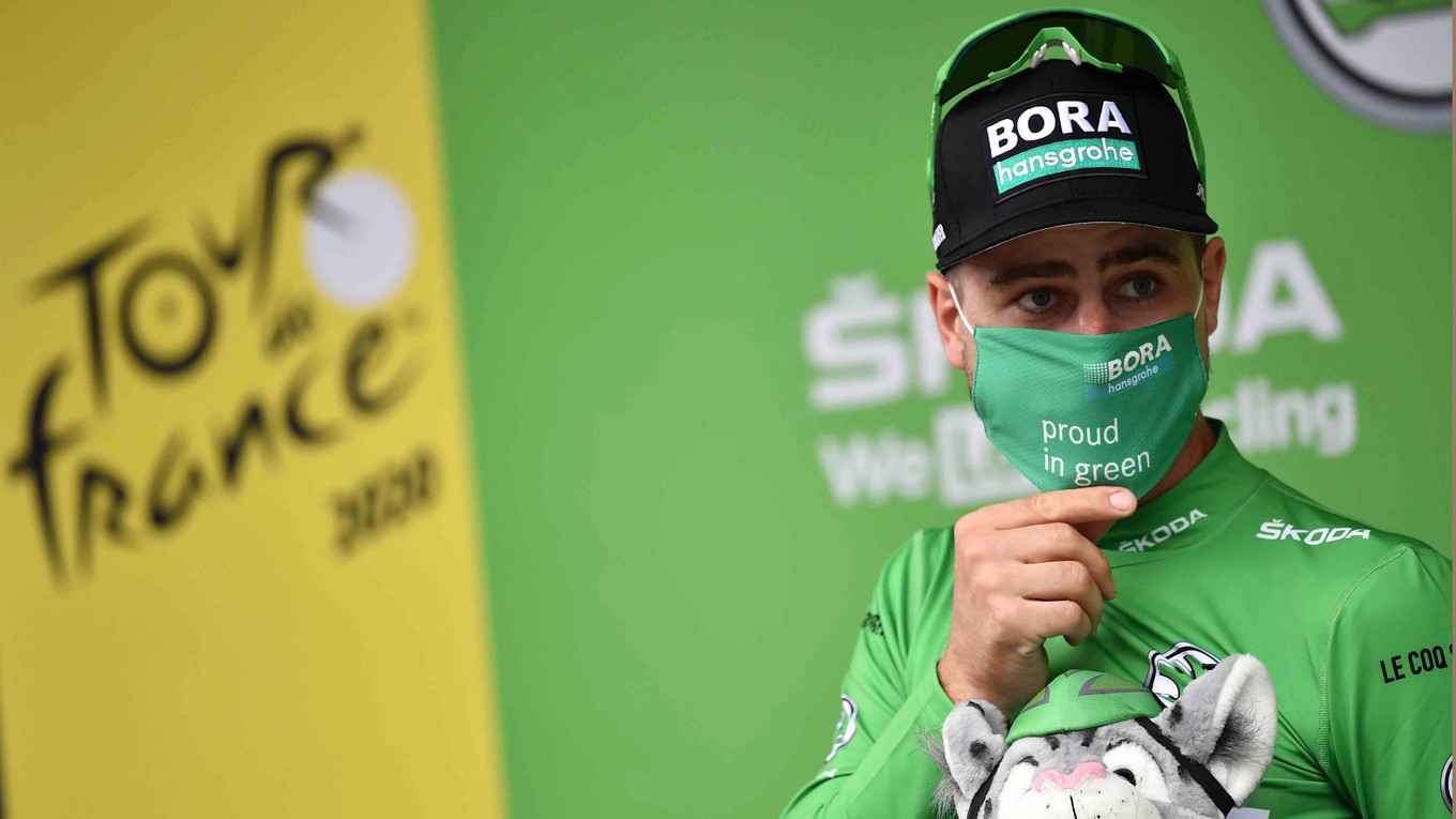 Peter Sagan v zelenom drese na Tour de France 2020.