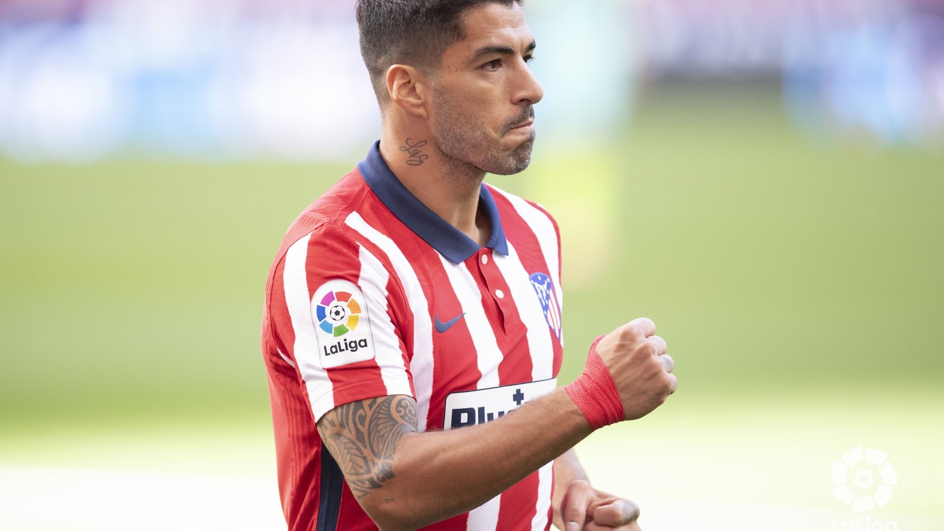 Luis Suárez v drese Atlético Madrid.