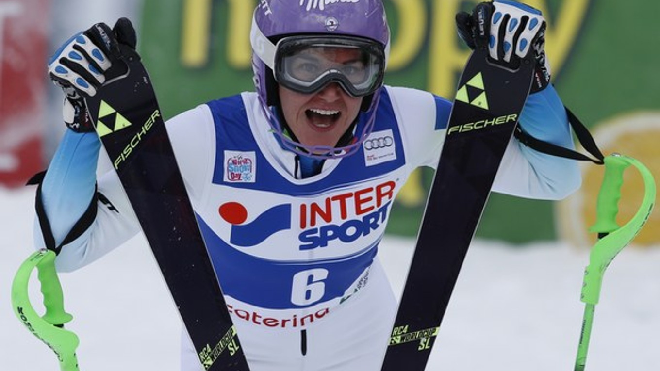 Česká reprezentantka v alpskom lyžovaní Šárka Strachová.