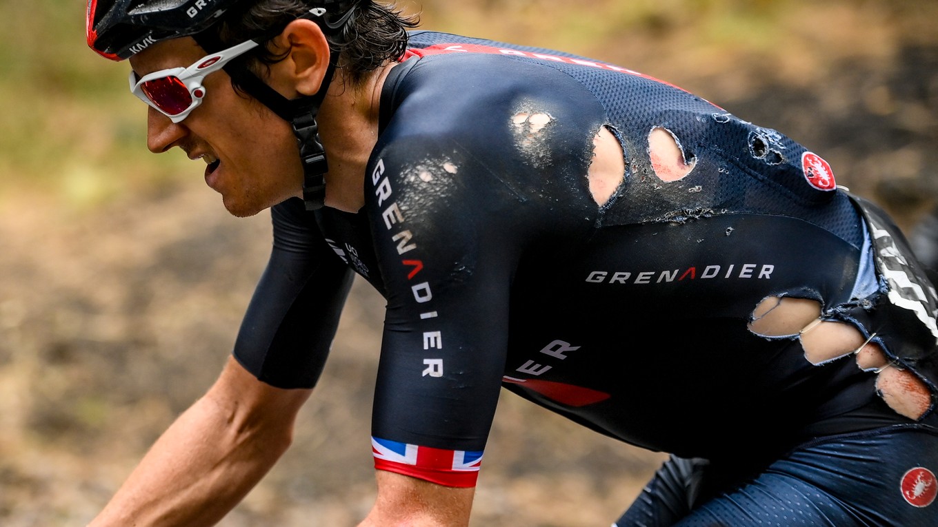 Geraint Thomas po páde na Giro d’Italia 2020.