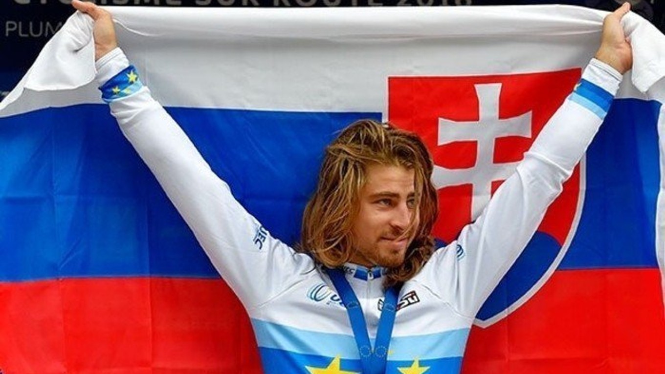 Peter Sagan po zisku titulu majstra Európy.