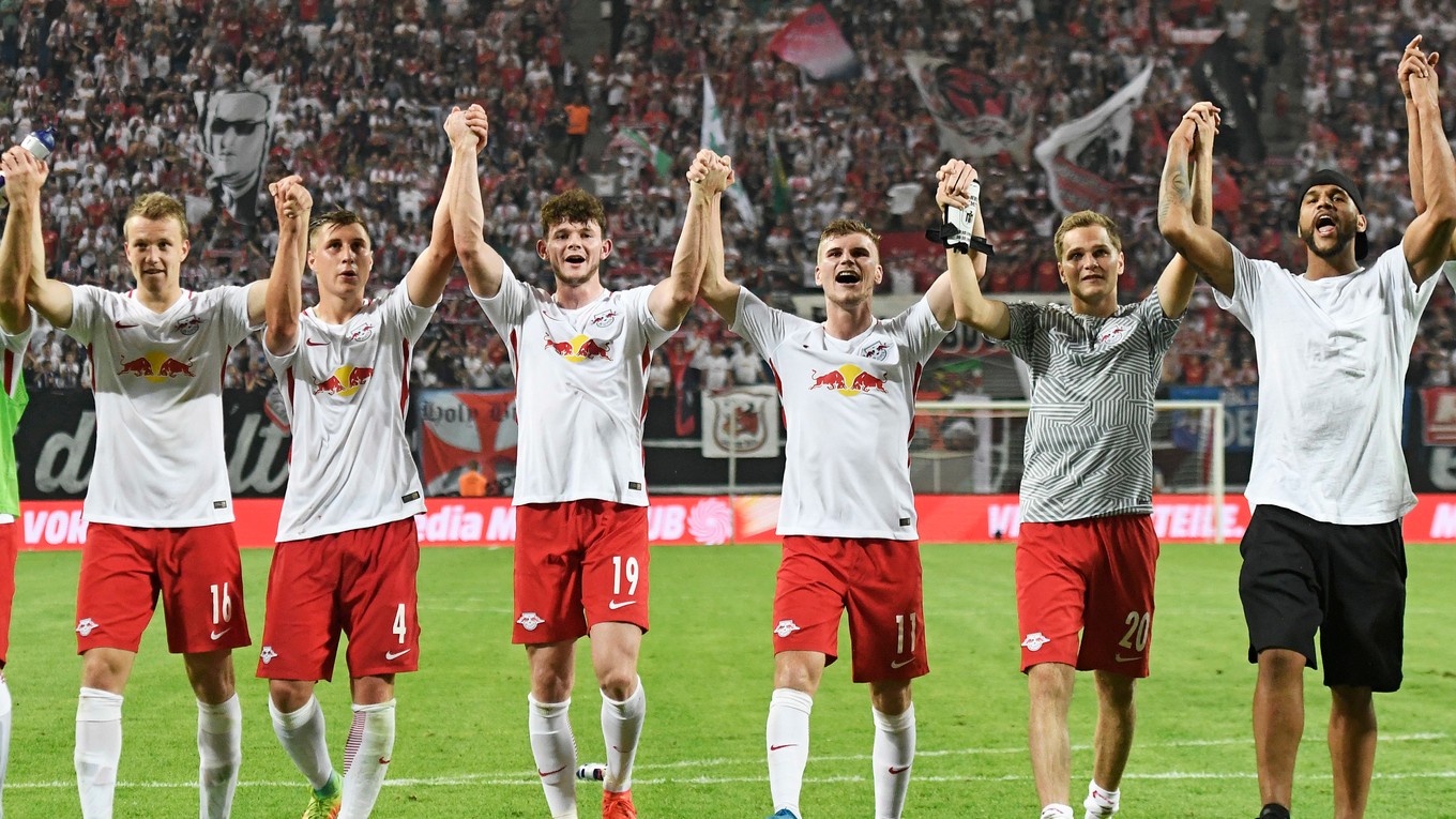 Hráči Lipska oslavujú víťazstvo (ilustračná foto).