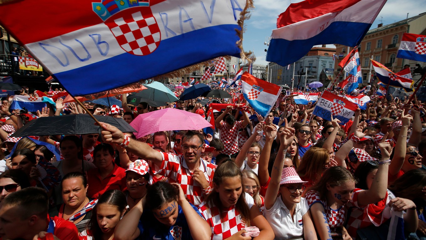 Chorvátski fanúšikovia.