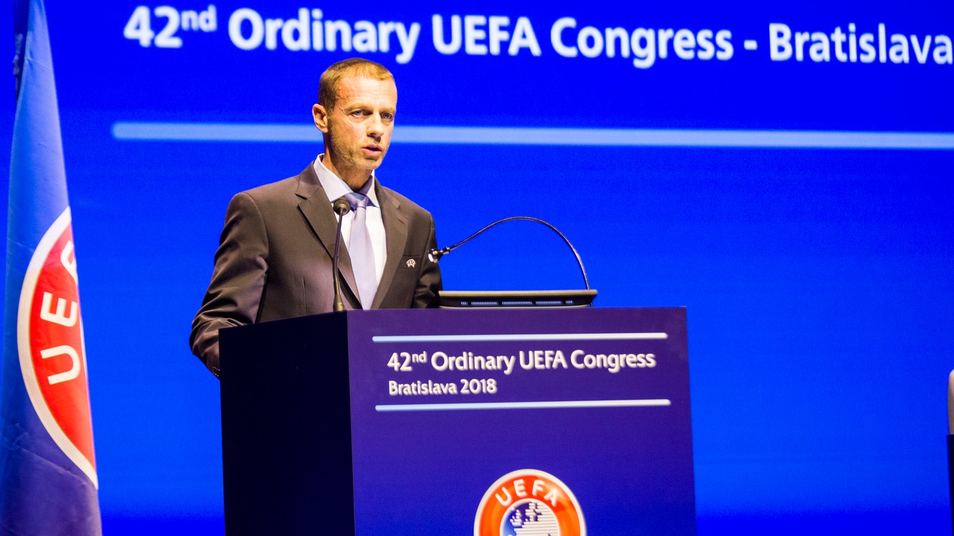 Prezident Únie európskych futbalových zväzov (UEFA) Aleksander Čeferin.
