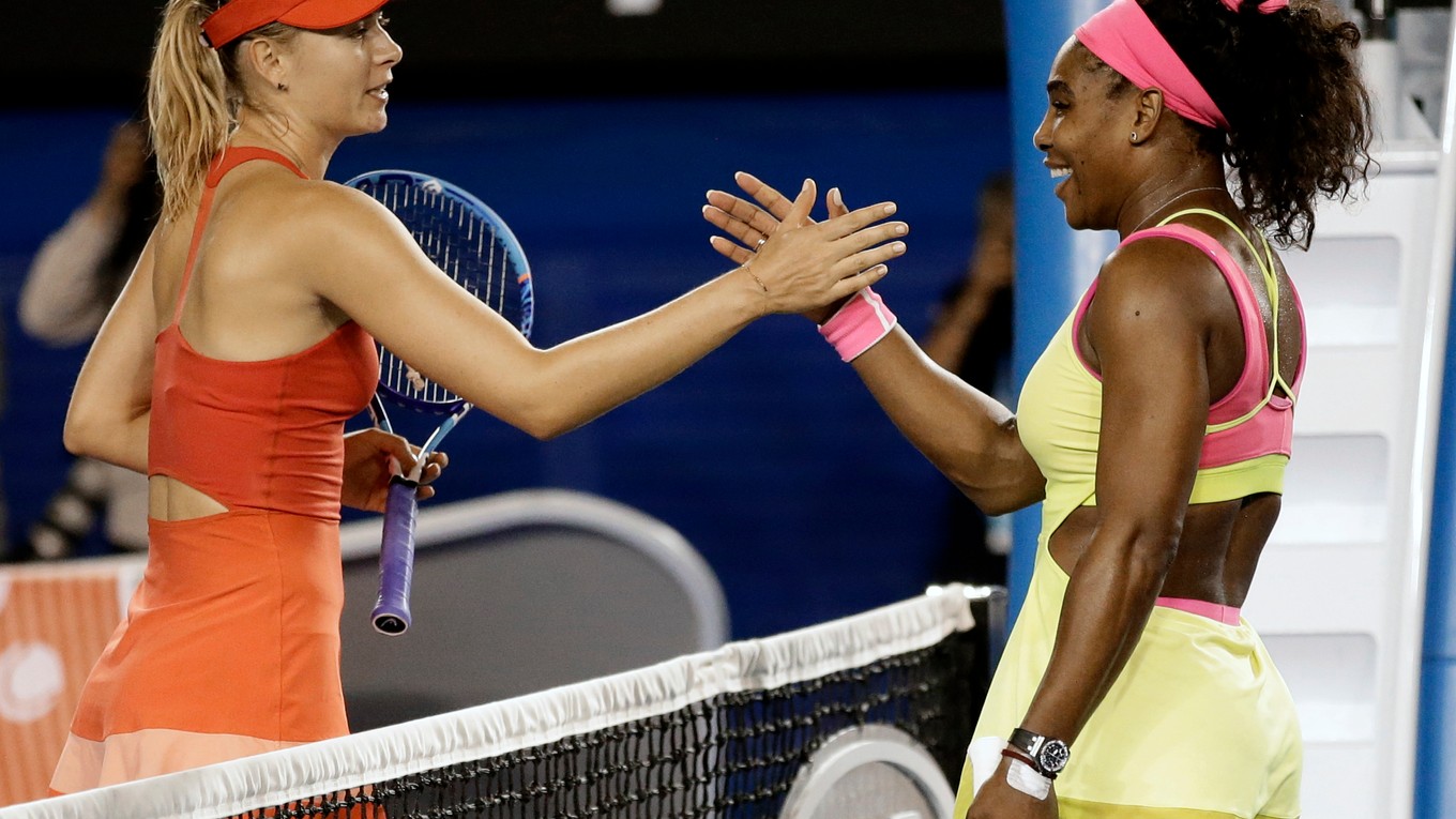 Maria Šarapovová a Serena Williamsová. 