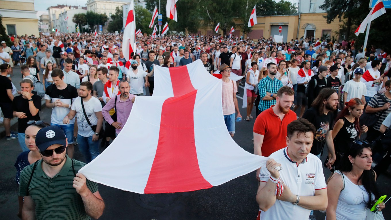 Protesty v Bielorusku.