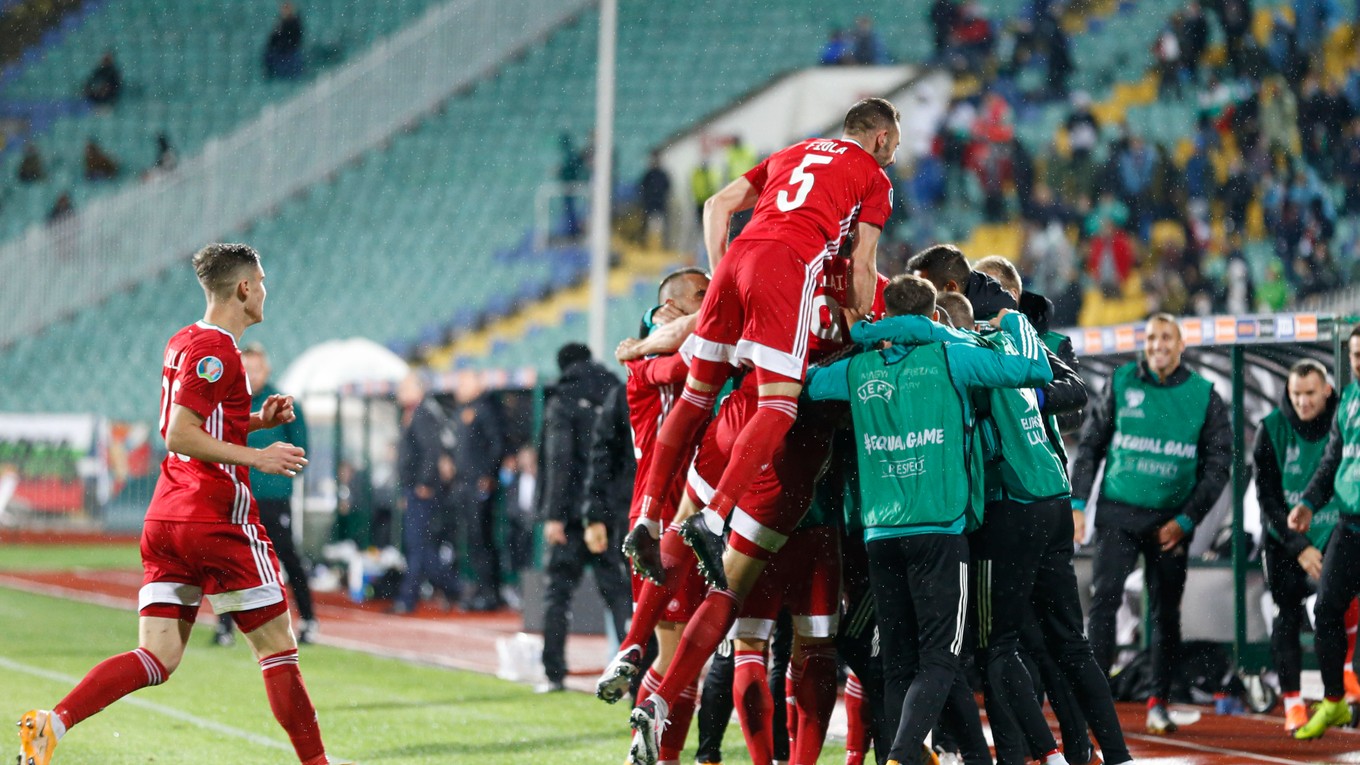 Futbalisti Maďarska na ilustračnej fotografii.