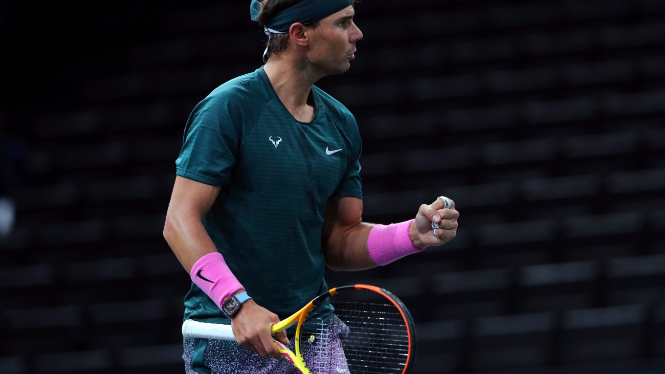 Rafael Nadal na turnaji ATP Masters 1000 v Paríži 2020.