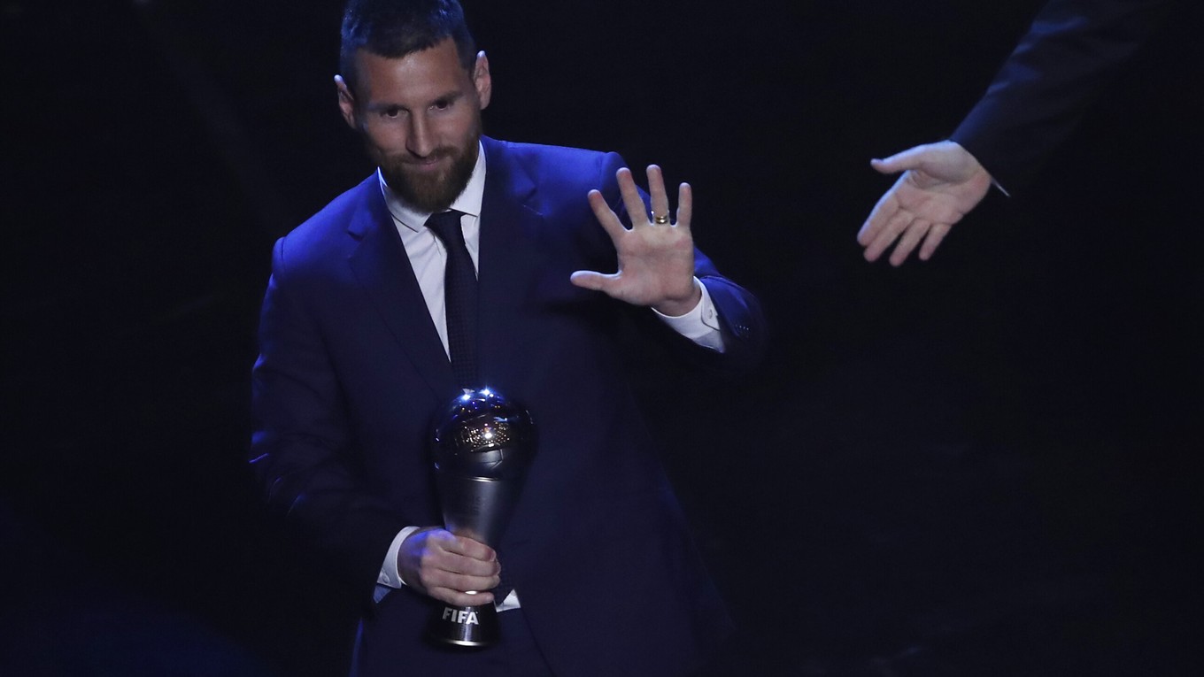 Lionel Messi počas vyhlasovania víťazov ankety Best FIFA Football Awards 2019.