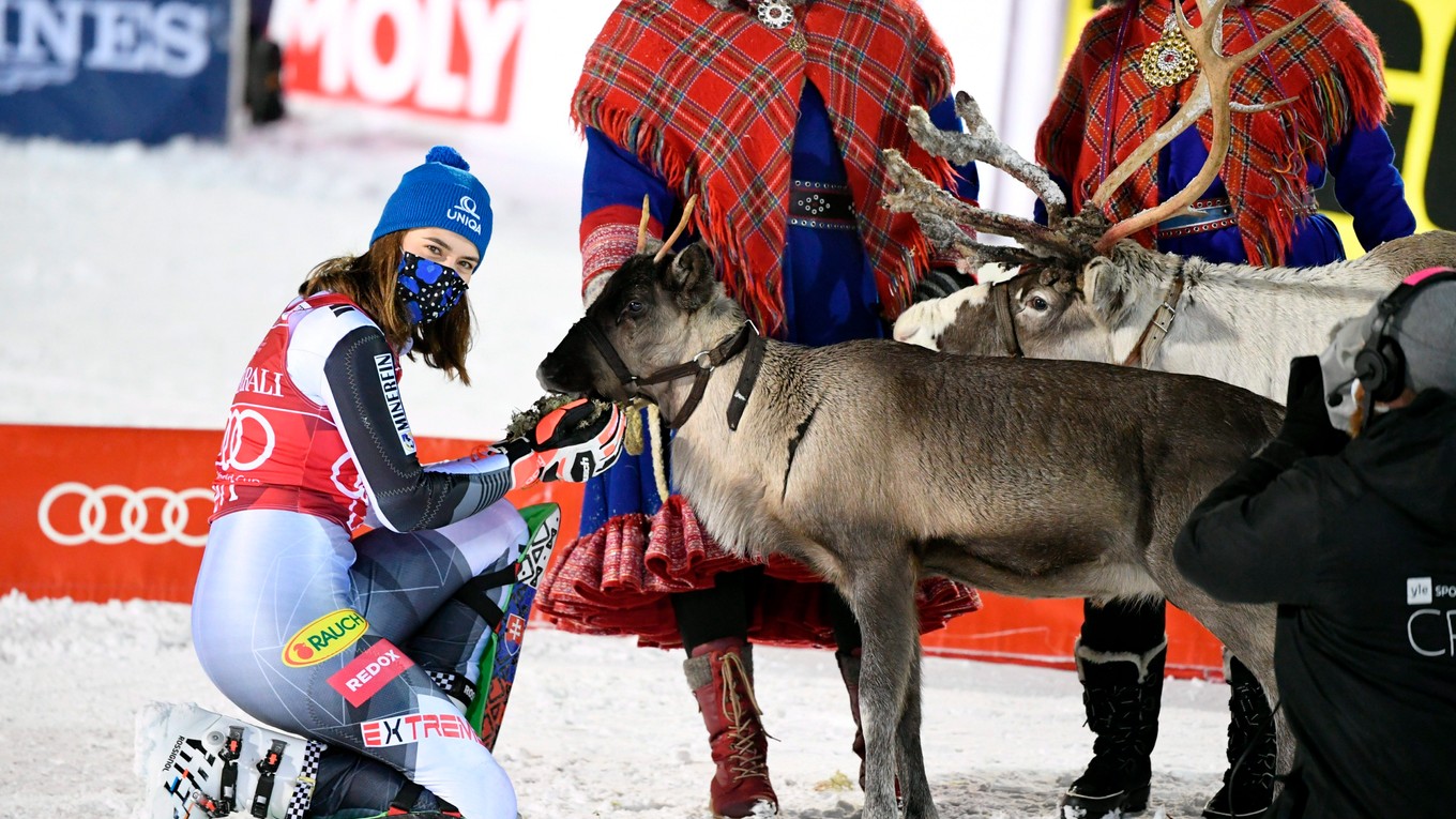 Petra Vlhová vyhrala slalom v Levi aj dnes v nedeľu.