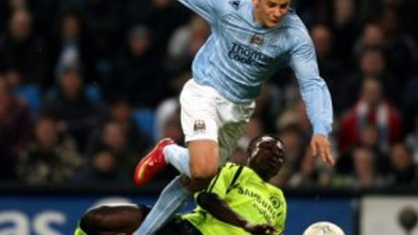 Vladimír Weiss ml. v drese Manchesteru City.