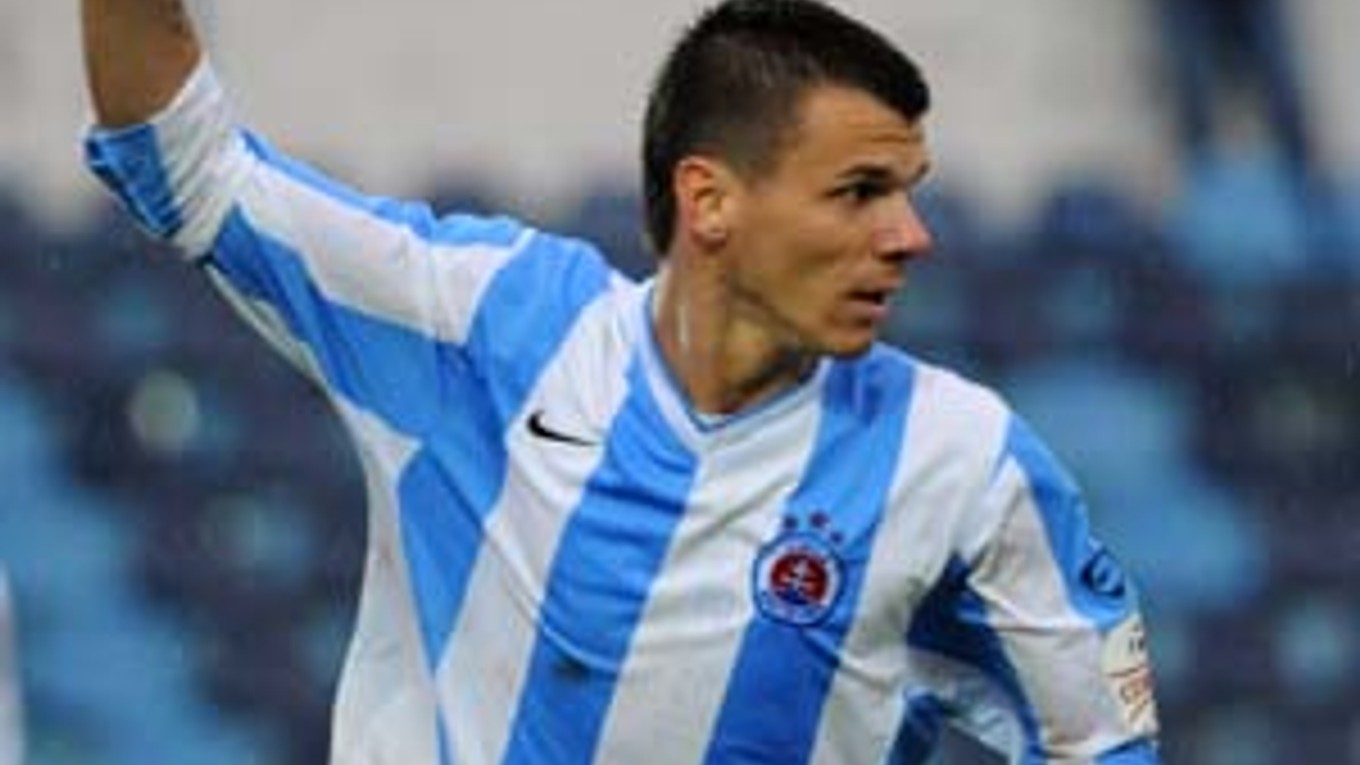 Radosť Juraja Halenára z prvého gólu v drese Slovana.