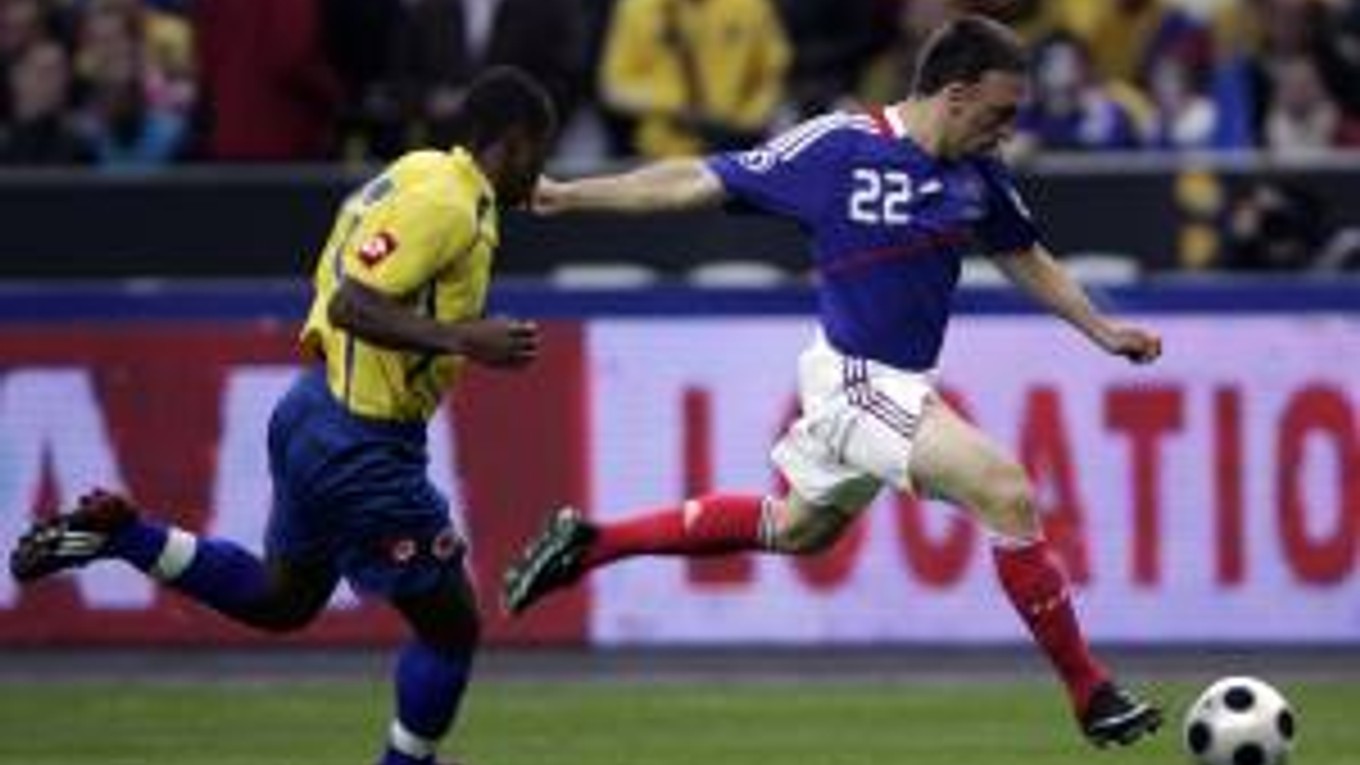 Franc Ribéry v drese francúzskej reprezentácie.