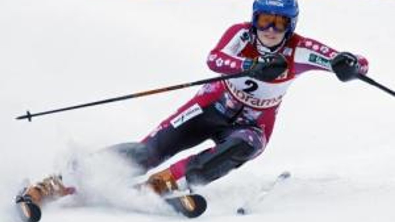 Veronika Zuzulová počas prvého kola slalomu v Panorame.