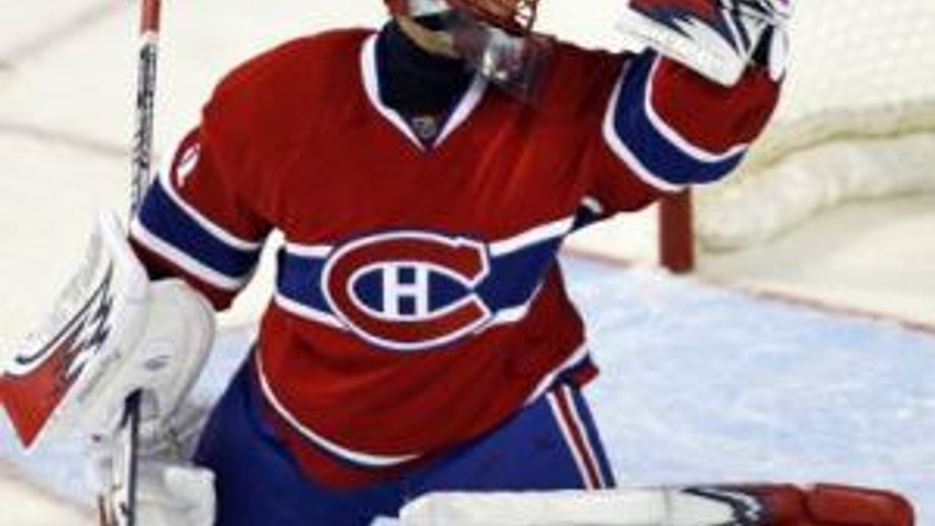 Slovenský brankár Jaroslav Hálak v drese Montrealu Canadiens