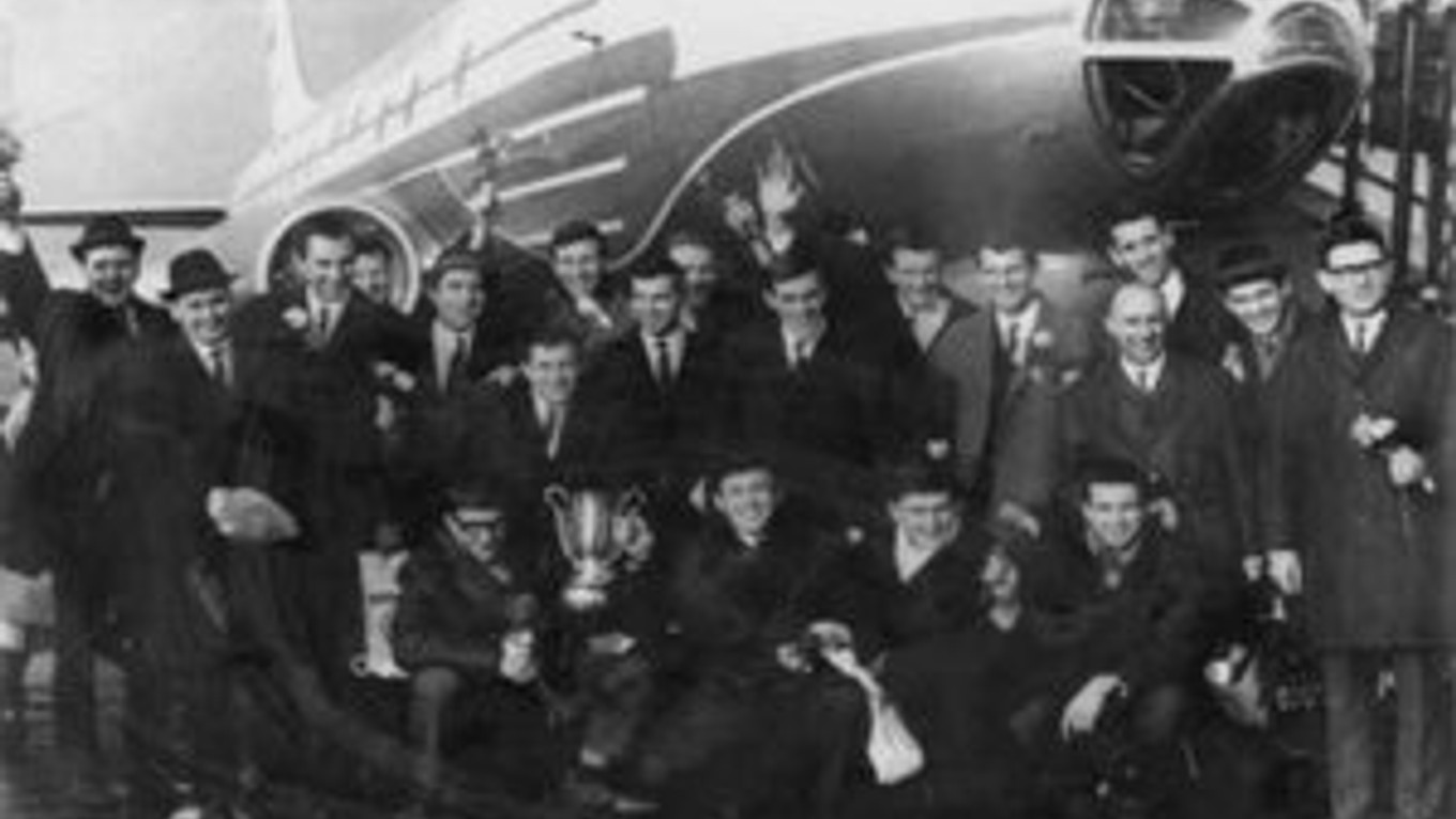 Československí majstri sveta tesne po prílete na pražské letisko v Ruzyni.