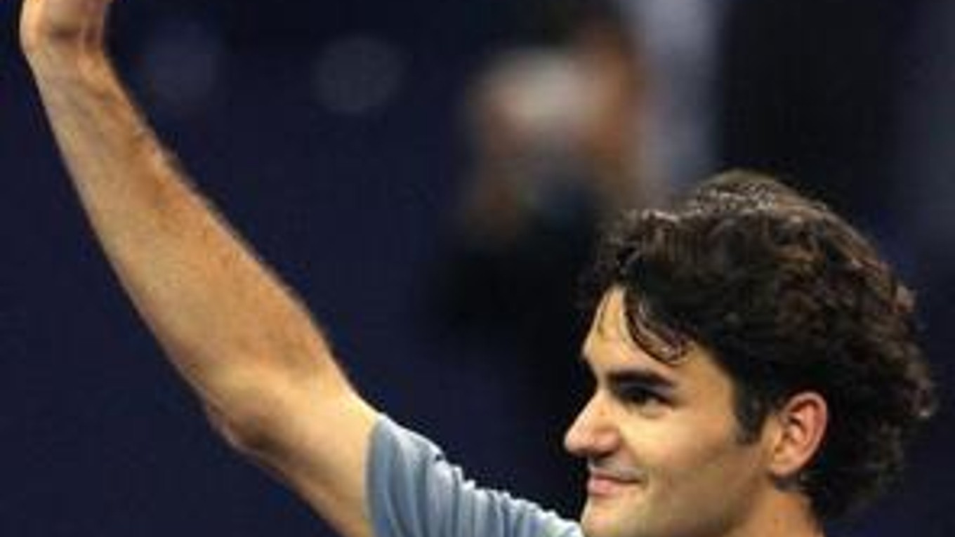 Roger Federer po víťaznom zápase na turnaji Masters Cupe v čínskom Šanghaji.