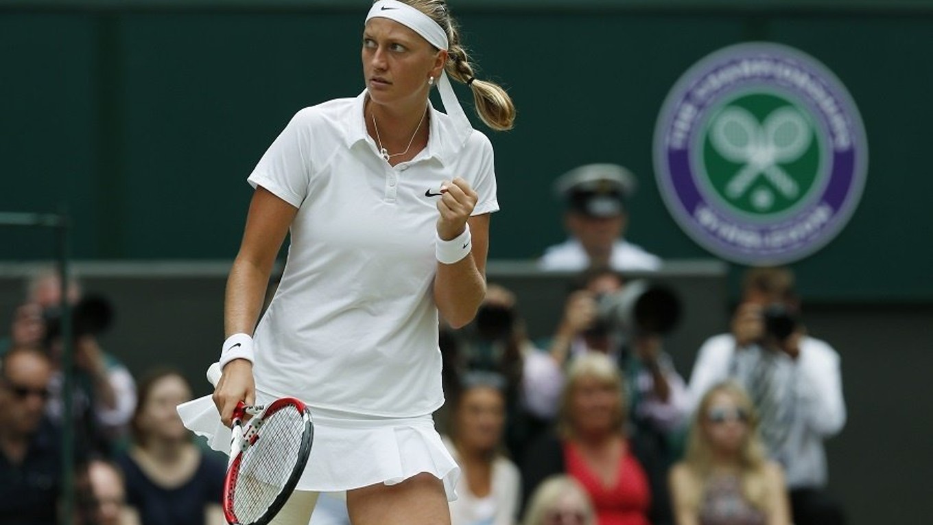 Petra Kvitová počas finále Wimbledonu proti Eugenie Bouchardovej.