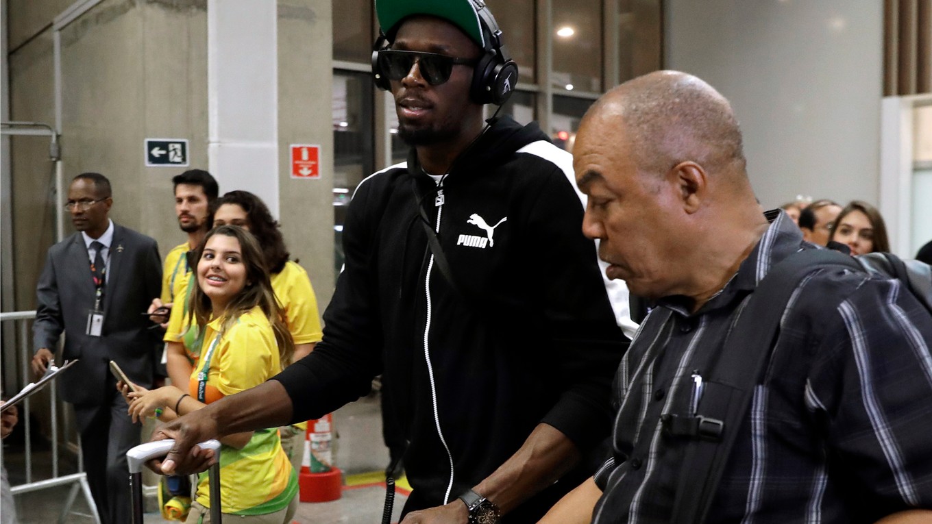Usain Bolt je tiež už v Riu de Janeiro.