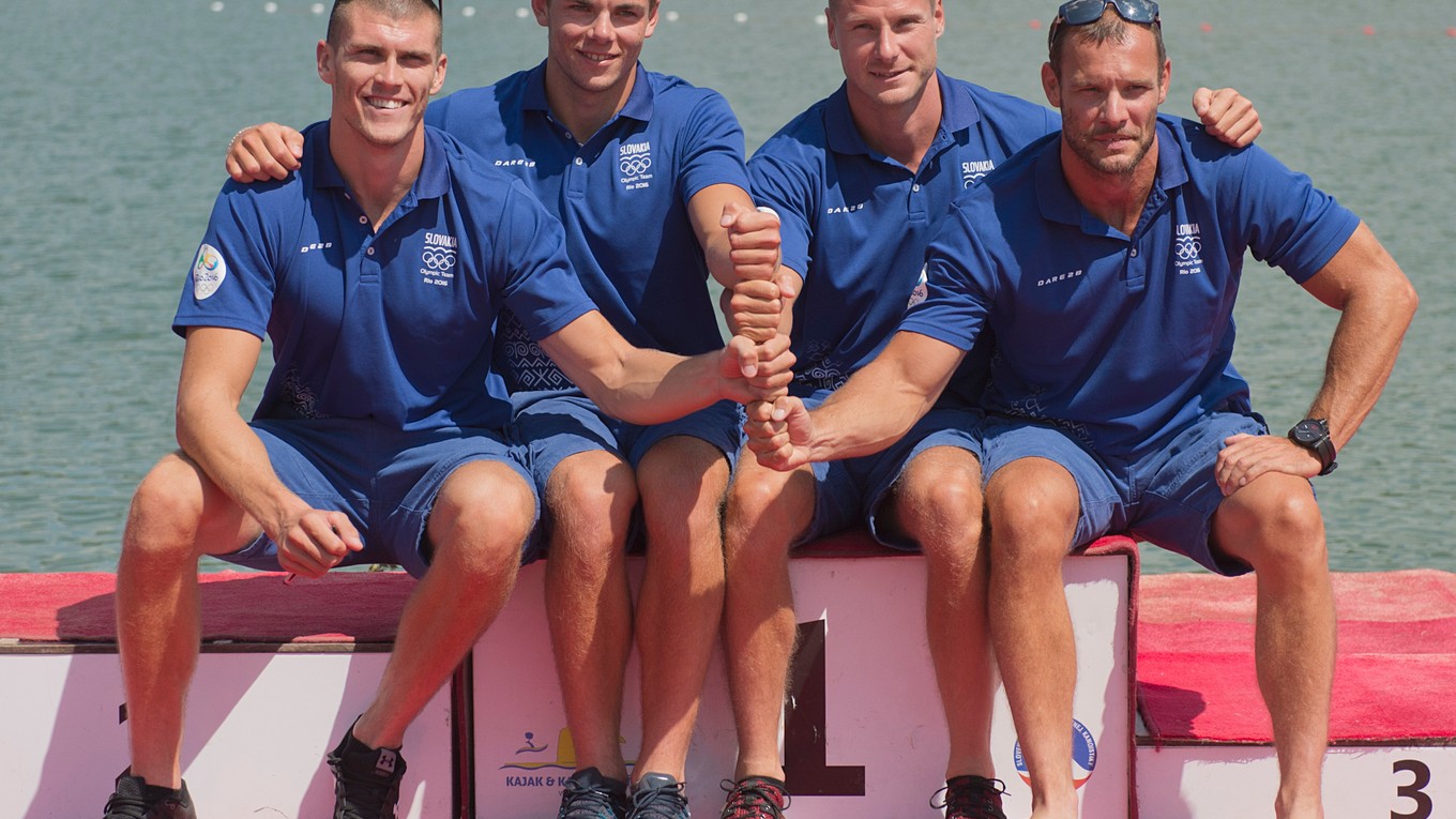Na snímke členovia K4 zľava Tibor Linka, Denis Myšák, Erik Vlček a Juraj Tarr.