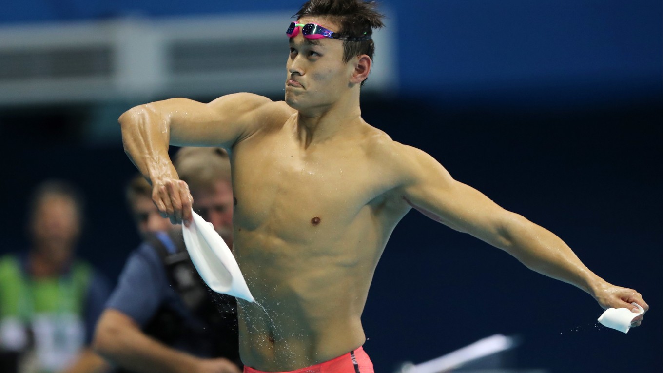 Čínsky plavec Sun Jang.