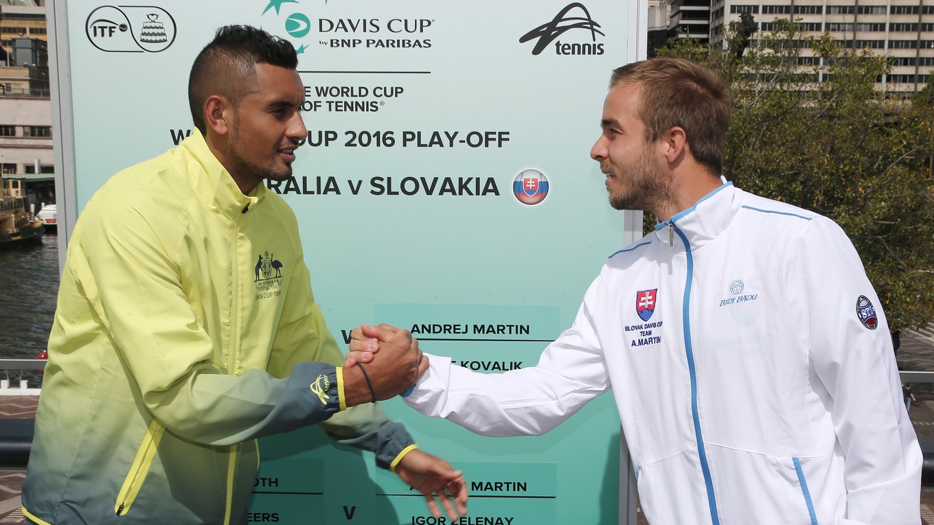 Andrej Martin a Nick Kyrgios otvoria Davis Cupový súboj Austrálie so Slovenskom. 