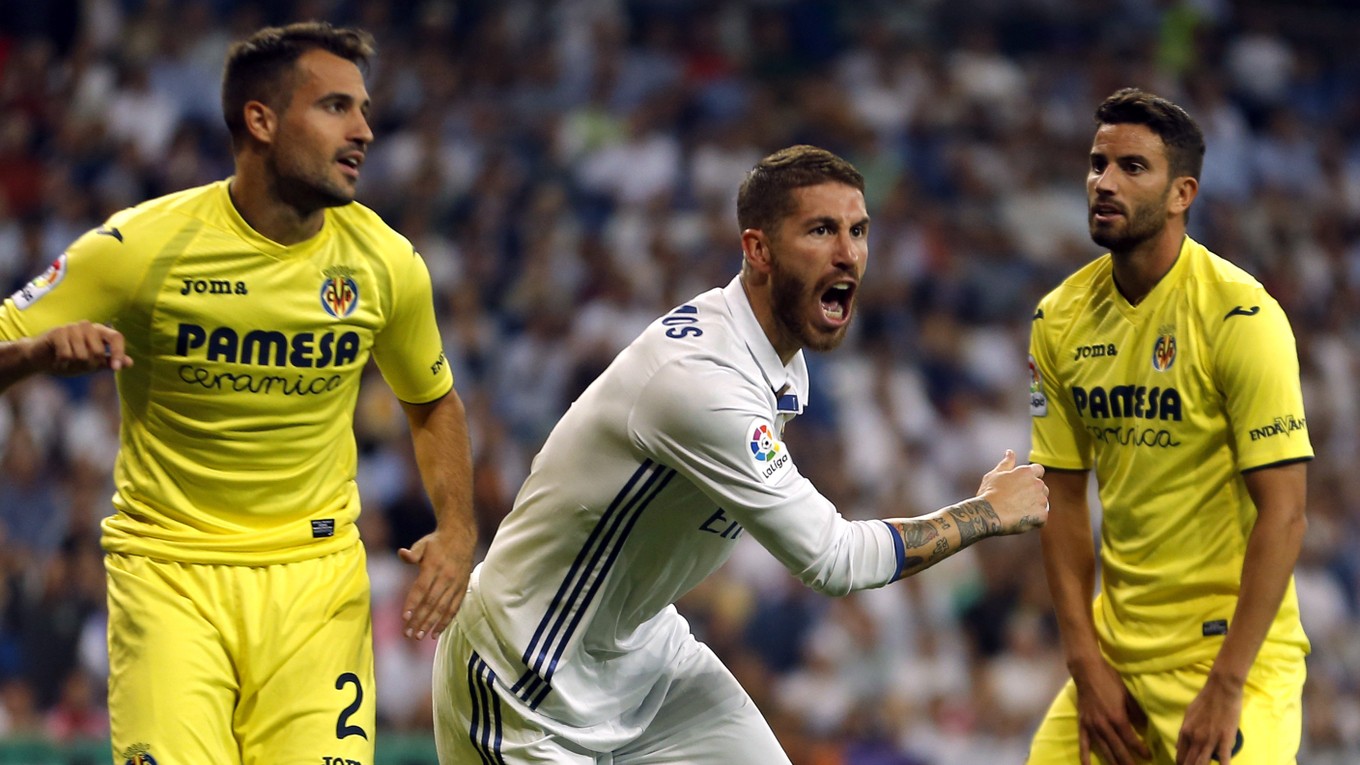 Sergio Ramos sa teší z gólu Realu Madrid.