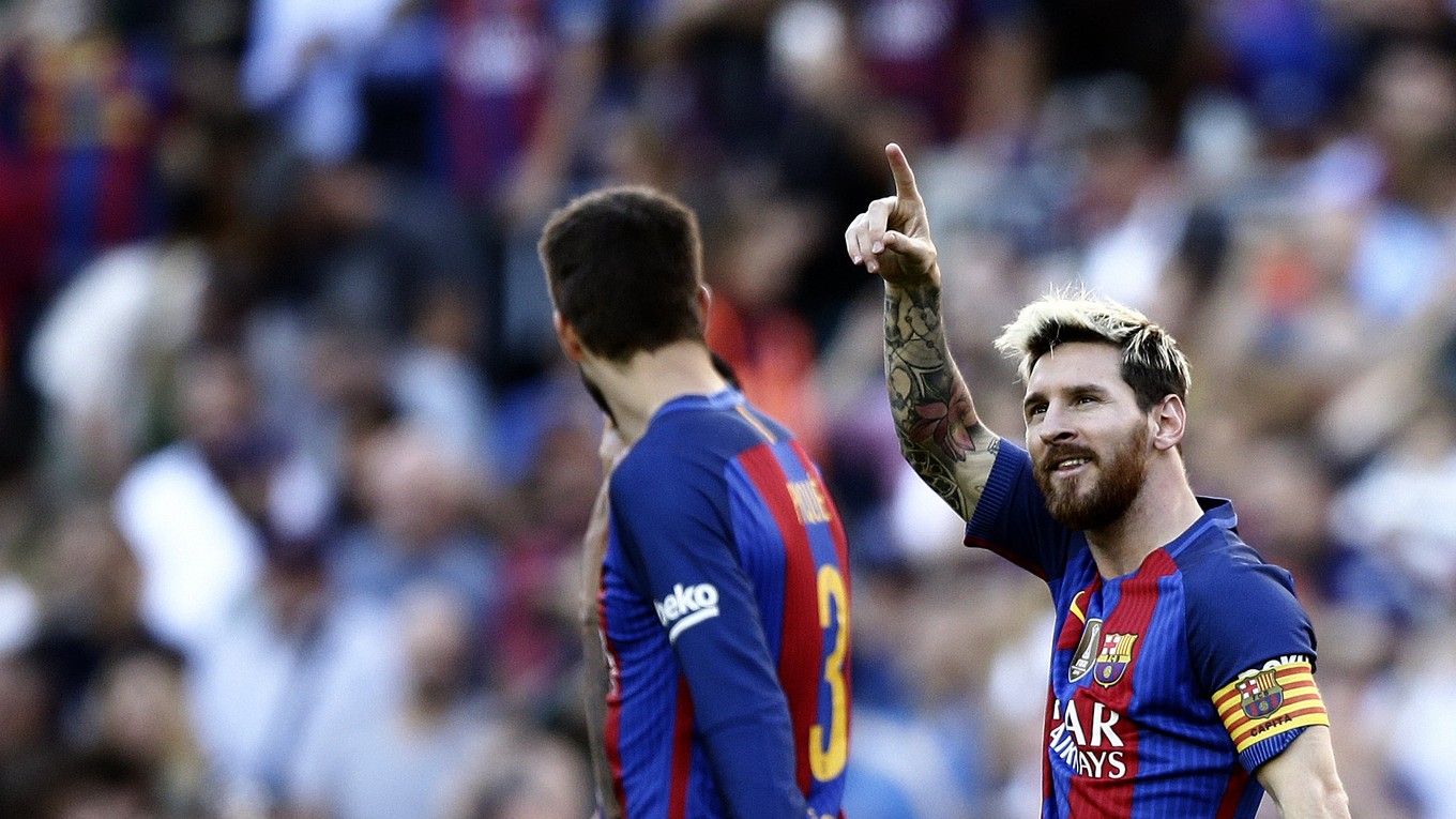 Lionel Messi slávi svoj gól.