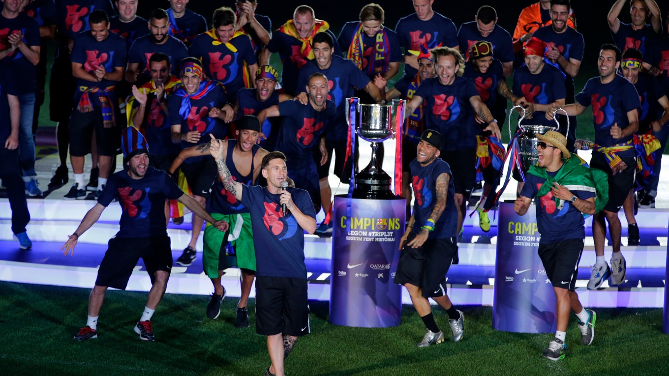 Víťazi Ligy majstrov, futbalisti FC Barcelona.