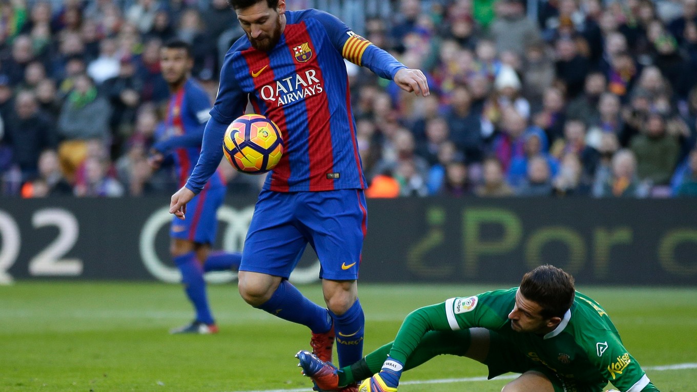 Lionel Messi v zápase proti Las Palmas.
