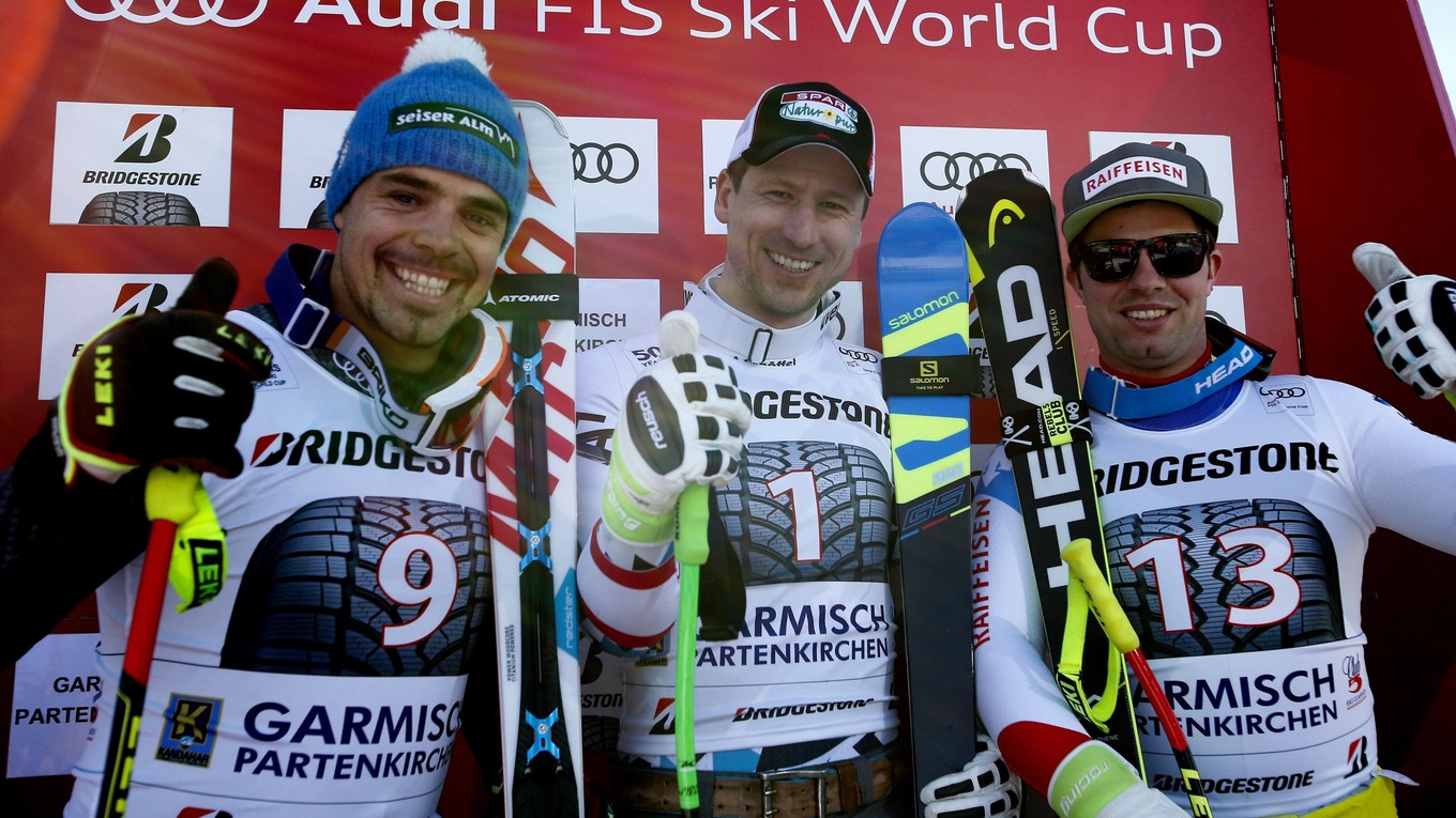 Traja najlepší zo zjazdu v Garmisch-Partenkirchene.