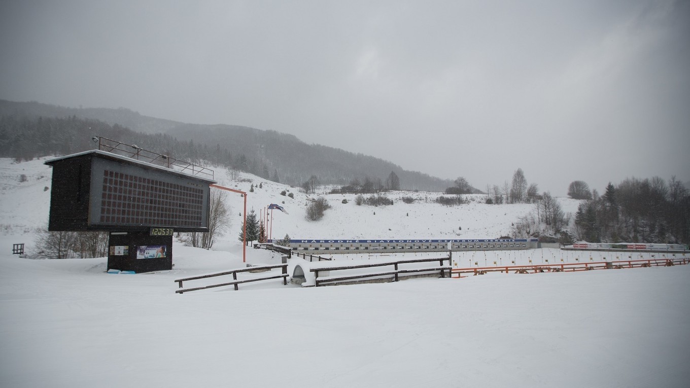 Na snímke strelnica v areáli Slovenského biatlonového centra v Osrblí.