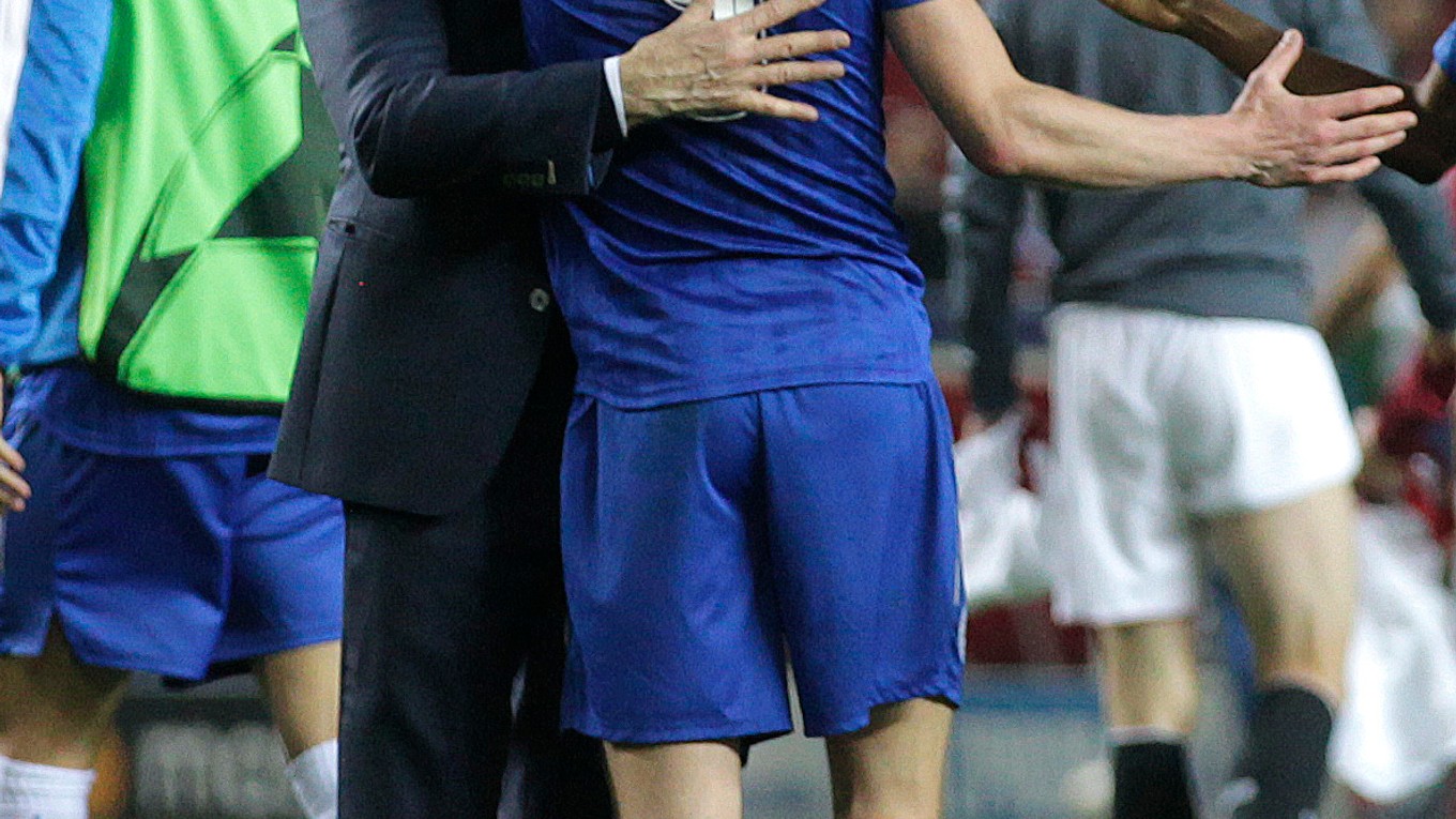 Claudio Ranieri a Jamie Vardy.
