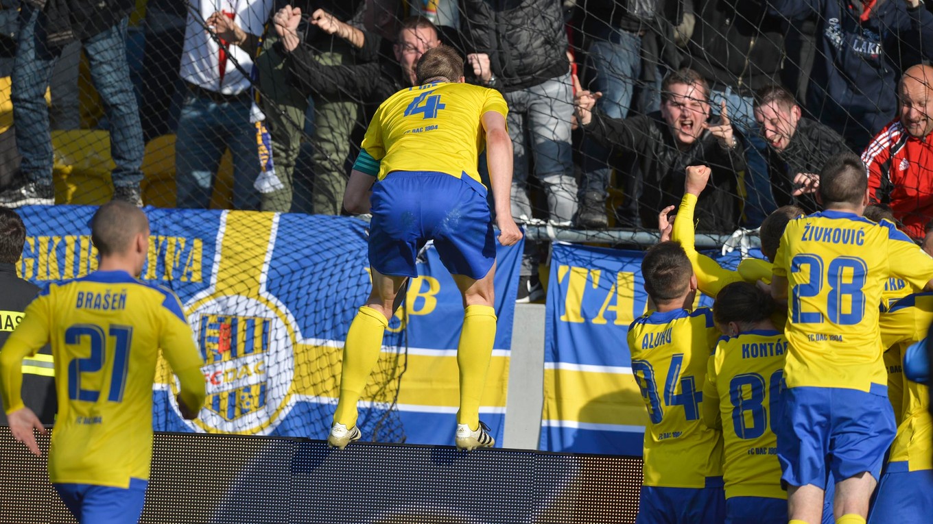 Ilustračná fotografia futbalistov Dunajskej Stredy.