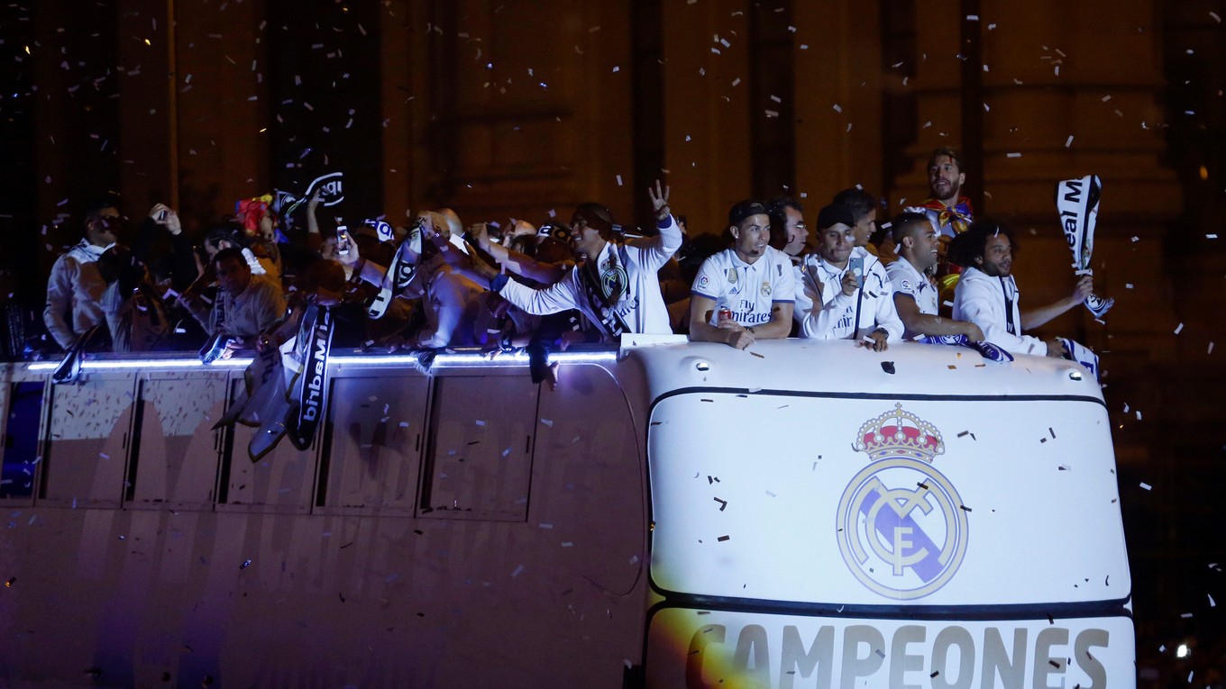 Hráči Realu Madrid si oslavy titulu poriadne užili.
