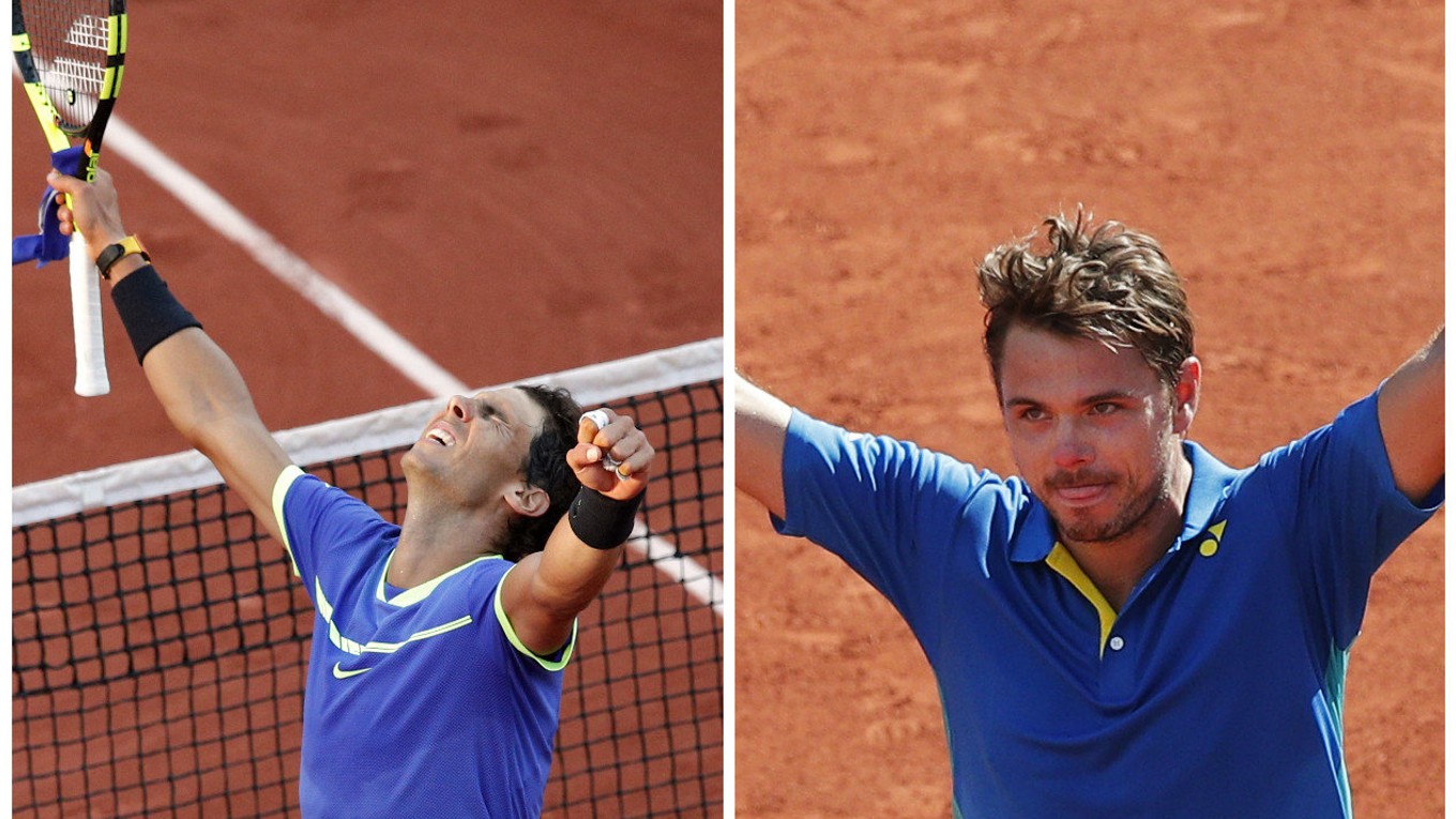 Mužské finále obstarajú Nadal (vľavo) a Wawrinka.