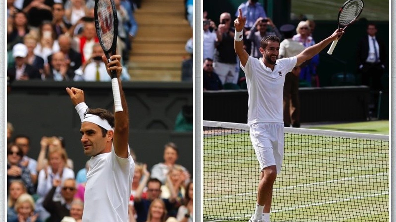 Wimbledon 2017 bude mať finále v zložení Marin Čilič (vpravo) - Roger Federer.