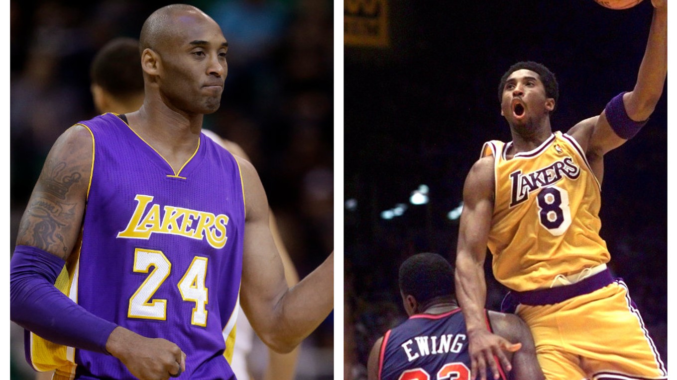 Kobe Bryant nosil v LA Lakers dve čísla.