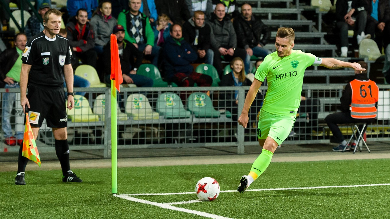 Kapitán Michal Škvarka sa prezentoval dvoma gólmi. Ilustračné foto.