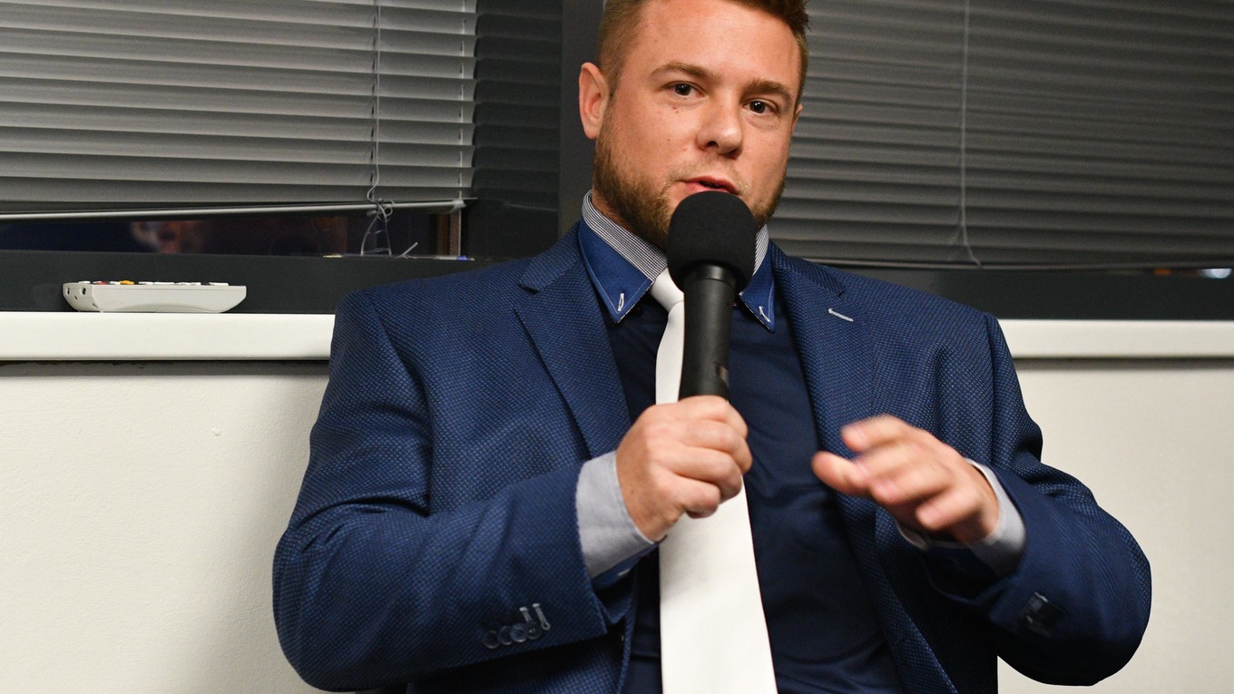 Marcel Lomnický počas tlačovej besedy s laureátmi ankety Atlét roka 2017 pred jej slávnostným vyhodnotením.