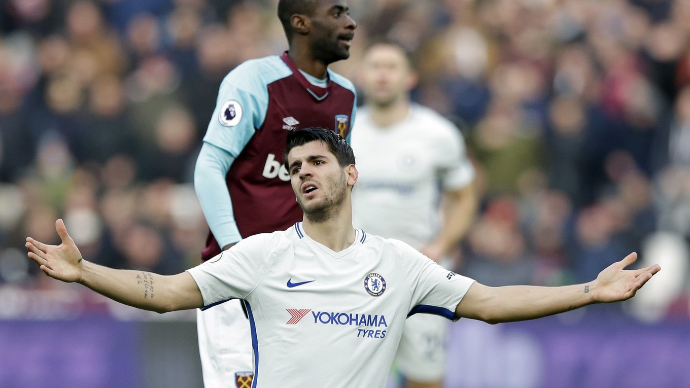 Momentka zo zápasu West Ham United - Chelsea.