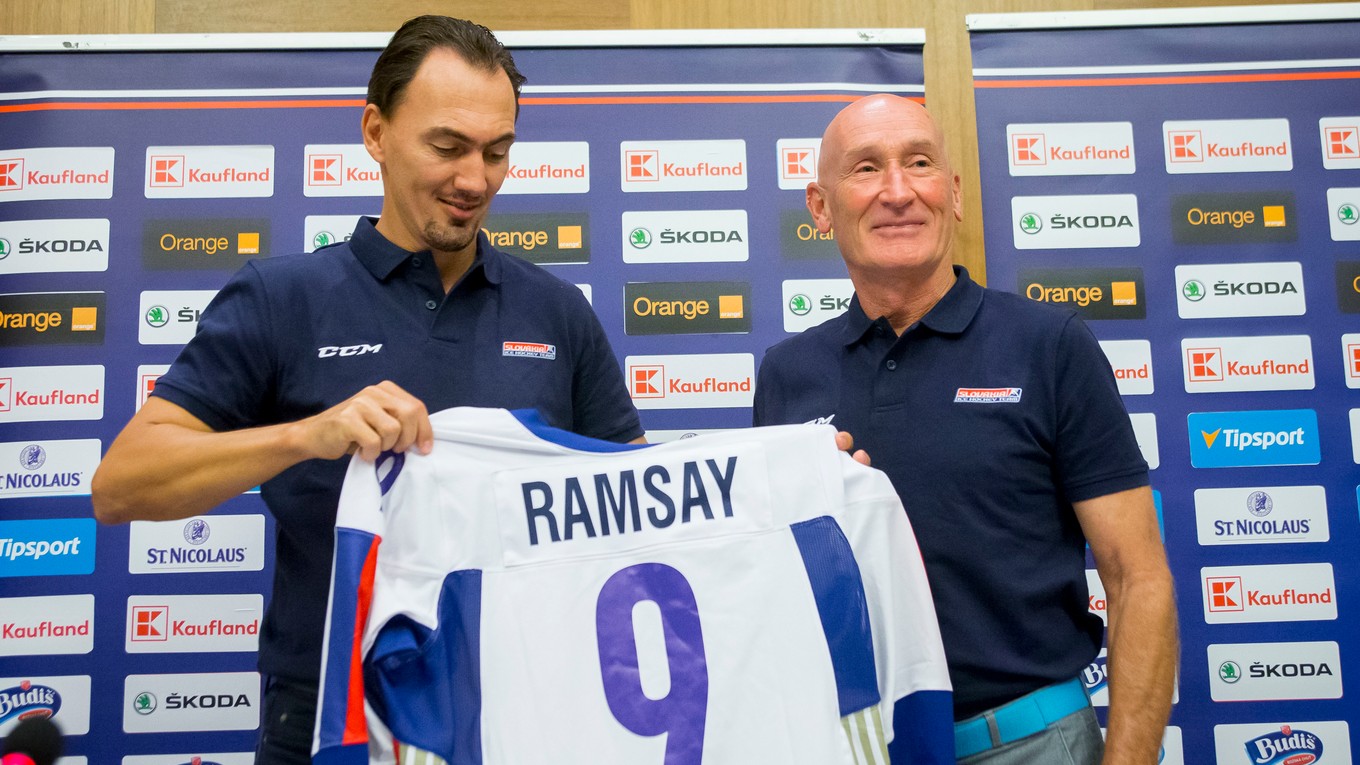 Craig Ramsay (vpravo) s Miroslavom Šatanom.